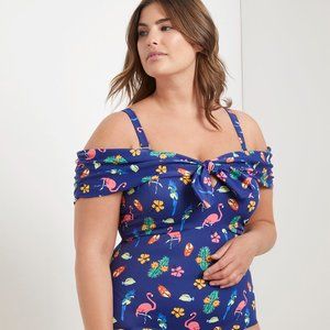 Eloquii Built Off the Shoulder One Piece Swimsuit